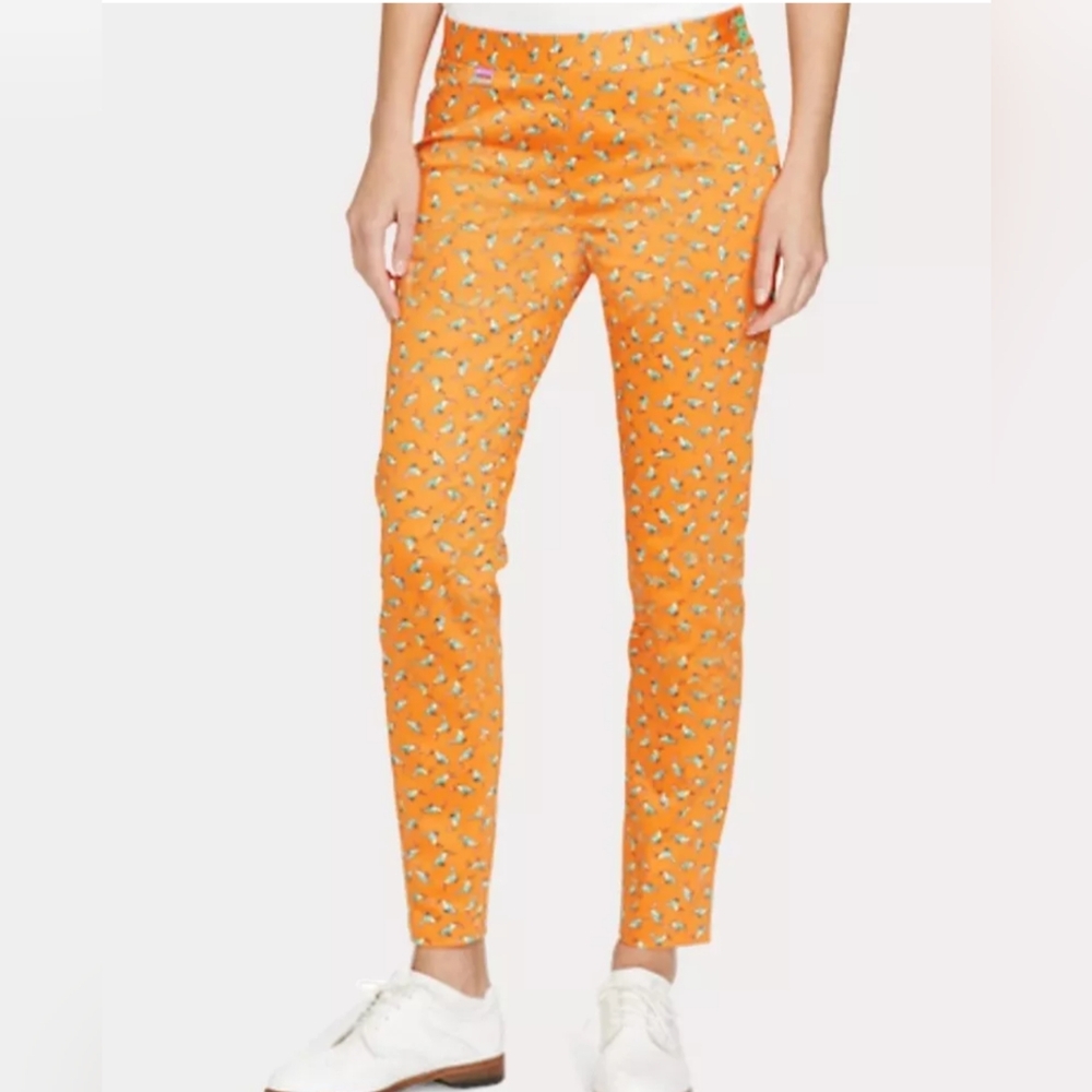 Polo Golf  Ralph Lauren Orange Toucan Bird Ladies Size 14 Pants